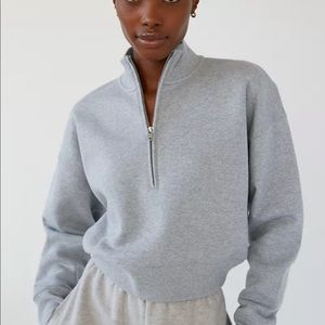 Aritzia Crop Half-Zip Sweatshirt